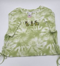 Womens Rugrats Reptar sz XXXL Green Tie Dye Cinch Cropped T-Shirt 3XL Tommy - $11.30