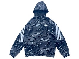Adidas Mens M Black/Whit Stripes Camo Lightweight Hooded Track Top Jacket - $855.95 MXN