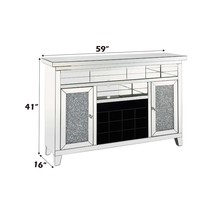 Noralie Wine Cabinet w/Led, Mirrored &amp; Faux Diamonds - $1,606.00