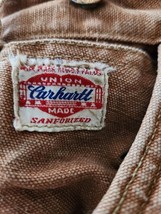 VTG Carhartt Heart Logo Sanforized Union 30s 40s Blanket Lined Pants 40x28 Wool - £774.86 GBP