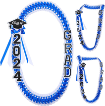 Grad Leis Class of 2024 Graduation Ribbon Double Braided Necklace Handma... - $25.31