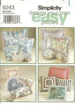 Simplicity 9243 Design Your Own Pillows Shams Easy Home Décor UNCUT FF - £6.77 GBP