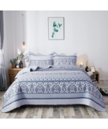 NEW! Beautiful Cottagecore Vintage Pattern Printed Quilt Set Rustic Shab... - £54.14 GBP+