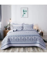 Farmhouse Cottagecore Vintage Pattern Printed Quilt Set Rustic Shabby Chic - $72.74+