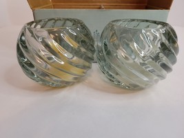 PartyLite Swirly Glass Pattern Set of 2 Illusions Votive Candle Holder P0463 - £8.66 GBP