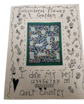 Embroidered Flower Garden I Done my Best Quilt Country 78 x 96&quot; Pattern ... - $17.99
