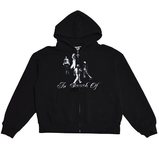  street new zipper hoodie men&#39;s Y2K print Harajuku high street loose jacket tren - £142.00 GBP