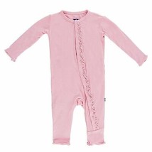 KICKEE PANTS LOTUS BASIC CLASSIC RUFFLE COVERALL WITH SNAPS 6-9M SIZES NWT - £19.73 GBP