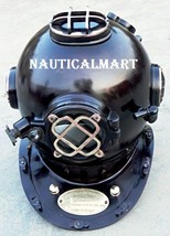 NauticalMart Black Antique US NAVY Divers Diving Helmet Replica - $5,639.81 MXN