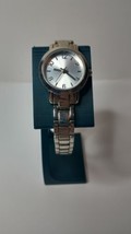 Women&#39;s Silver-Tone Link Bracelet Watch Analog Accutime - £6.32 GBP