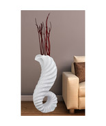 14.5 x 8 x 31.5 in. Large Horn Floor Vase White - $408.97 CAD
