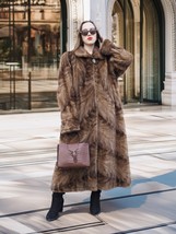 Espresso Mist – Mink Section Coat with Regal Swing 50&quot; Long Fast Shipping - $639.00