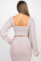 Sparkling Long Sleeves Ruching Back &amp; Skirts Set L - £23.03 GBP+