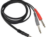 6ft 1/8 (3.5mm) TRS to Dual 1/4 (6.35mm) TS Cable for Hosa CMP159 HMP-006Y - $19.94