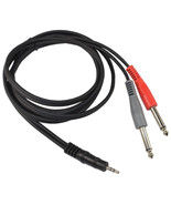 6ft 1/8 (3.5mm) TRS to Dual 1/4 (6.35mm) TS Cable for Hosa CMP159 HMP-006Y - £16.47 GBP