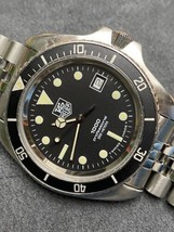  Vintage TAG HEUER 1000 980.006 Jumbo Black Submarine 844 Style Dive Watch - £984.56 GBP