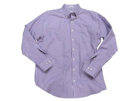 Peter Millar Purple Plaid Button Shirt Long Sleeve Large EXCELLENT - £19.43 GBP