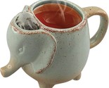 Elephant Tea Mug Green Ceramic 15oz - New In Box - In Stock Ships Today! - $19.79