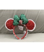 Disney Parks Authentic Christmas Red Sequin Ears Minnie Mouse Headband NEW - £39.14 GBP