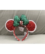 Disney Parks Authentic Christmas Red Sequin Ears Minnie Mouse Headband NEW - £39.39 GBP