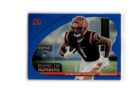 2021 Panini Playoff Football Ja&#39;marr Chase #BTN-JCH Blue RC Behind The Numbers - £2.36 GBP