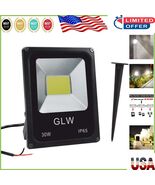 2700 Lumen 30W LED Outdoor Flood Light - Elegant Black Wall Mount Design - $54.54 CAD