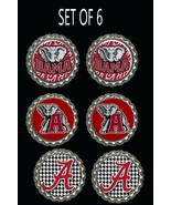Alabama crimson Tide hair bow centers lot of6 scrapbook cabochon flat ba... - $4.50