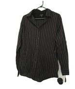 George Men&#39;s Striped Casual Long Sleeve Button-Up Shirt Collared Size L ... - $28.42