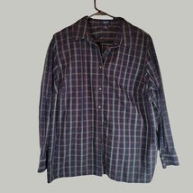Chaps Shirt Womens 2XL Button Up Pleated in Front Blue Dempsey Striped - £10.94 GBP