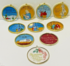 Vintage Lot of 10 Christmas Round Disk Ornaments Telling The Story of Christ - £15.61 GBP