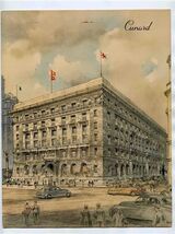 Cunard Line Menu RMS Queen Elizabeth Cunard Building Liverpool Cover 1955 - $14.85