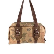 Alviero Martini 1st Classe Hand Bag  - Leather Map Print Made in Italy 2... - $4,173.71 MXN