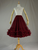 Purple A-line Layered Tulle Skirt Custom Plus Size Ballrina Tulle Skirt image 9