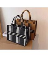 New Fashion book Tote Bag Checkered Shopping Bag Canvas Bag Handheld Wom... - £54.00 GBP