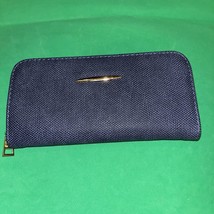 blueFaux Leather Zip Around Ladies Card Wallet Clutch With Zippered Change Purse - £7.17 GBP