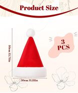3 PCS Santa Hat, Christmas Decorations,Red Fur Cloth Size 40cm x 30cm - $25.99