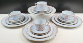 (4) Spode Trade Winds Red Gold Trim 5 Pc Place Setting Vintage W128 Engl... - £489.07 GBP