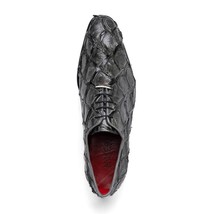 Olivieri Genuine Pirarucu Exotic Lace-Up Oxford Gray image 4