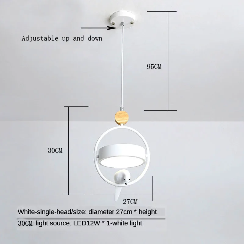 Nordic Restaurant LED Pendant Light Modern Single Head Bird Adjustable Ceiling L - £190.16 GBP