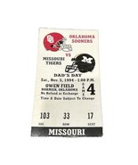 1994 Oklahoma Sooners vs Missouri Tigers Football Ticket Stub Owen Field - £9.40 GBP