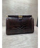 Vintage Lucille De Paris Brown Leather Purse Alligator No Strap - £74.90 GBP