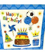 Magnet Set Happy Birthday Sports Balloon Cake Stars Banner Reusable 11 p... - £3.88 GBP