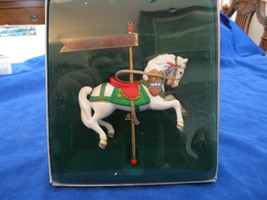 Enesco Carousel Horse Series Christmas Ornament 1983 w/box White Pony - £7.19 GBP