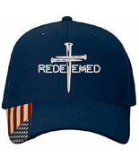 Christian Hats for Men or Women Redeemed 3 Nail Cross Adjustable Embroid... - $24.99