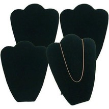 4 Black Velvet Padded Necklace Pendant Bust Showcase Displays 10 7/8&quot; - £20.21 GBP