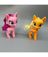 Lot My Little Pony Toys Pinkie Pie Applejack 5&quot; 2020 Brushable Hair Hasb... - $27.09 CAD