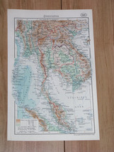1937 Original Vintage Map Of Vietnam Laos Thailand Siam Malaysia Singapore - £16.79 GBP