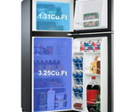 MINI FRIDGE w/ FREEZER 4.6 CU FT Refrigerator Two Door Compact Stainless... - £229.48 GBP
