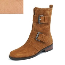 Sheepsuede Autumn Spring Quality Warm Shoes With Buckles Modern Woman St... - $161.98