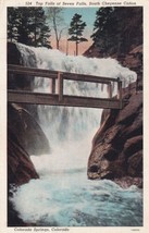 Colorado Springs CO Top Falls Of Seven Falls Cheyenne Canon 1940 Postcard D41 - $2.99